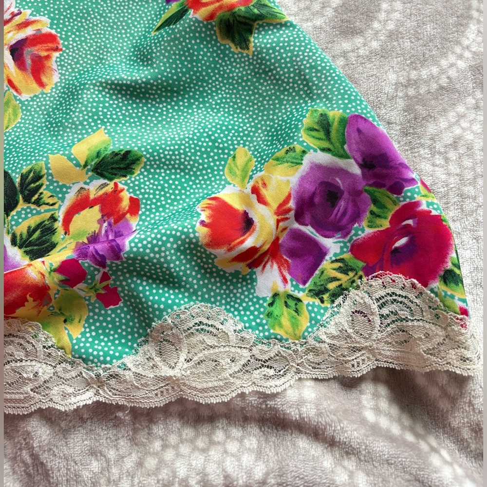 Victoria's Secret Floral Lace Top - Green and Purple - Picture 3 of 3